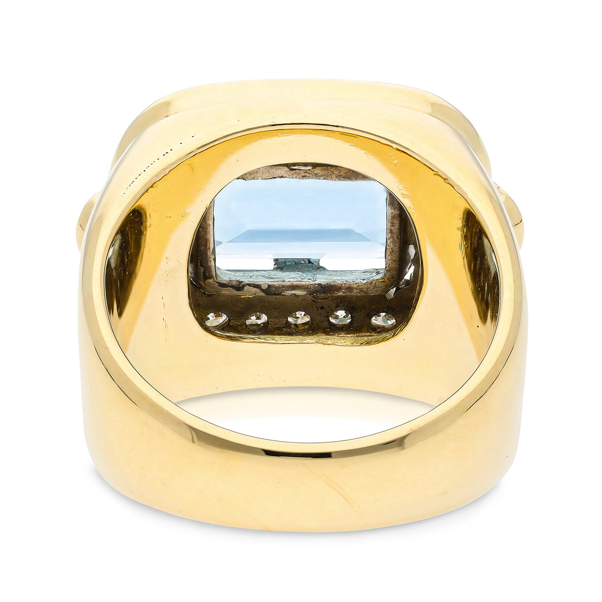 Vintage, 1980s aquamarine & diamond ring