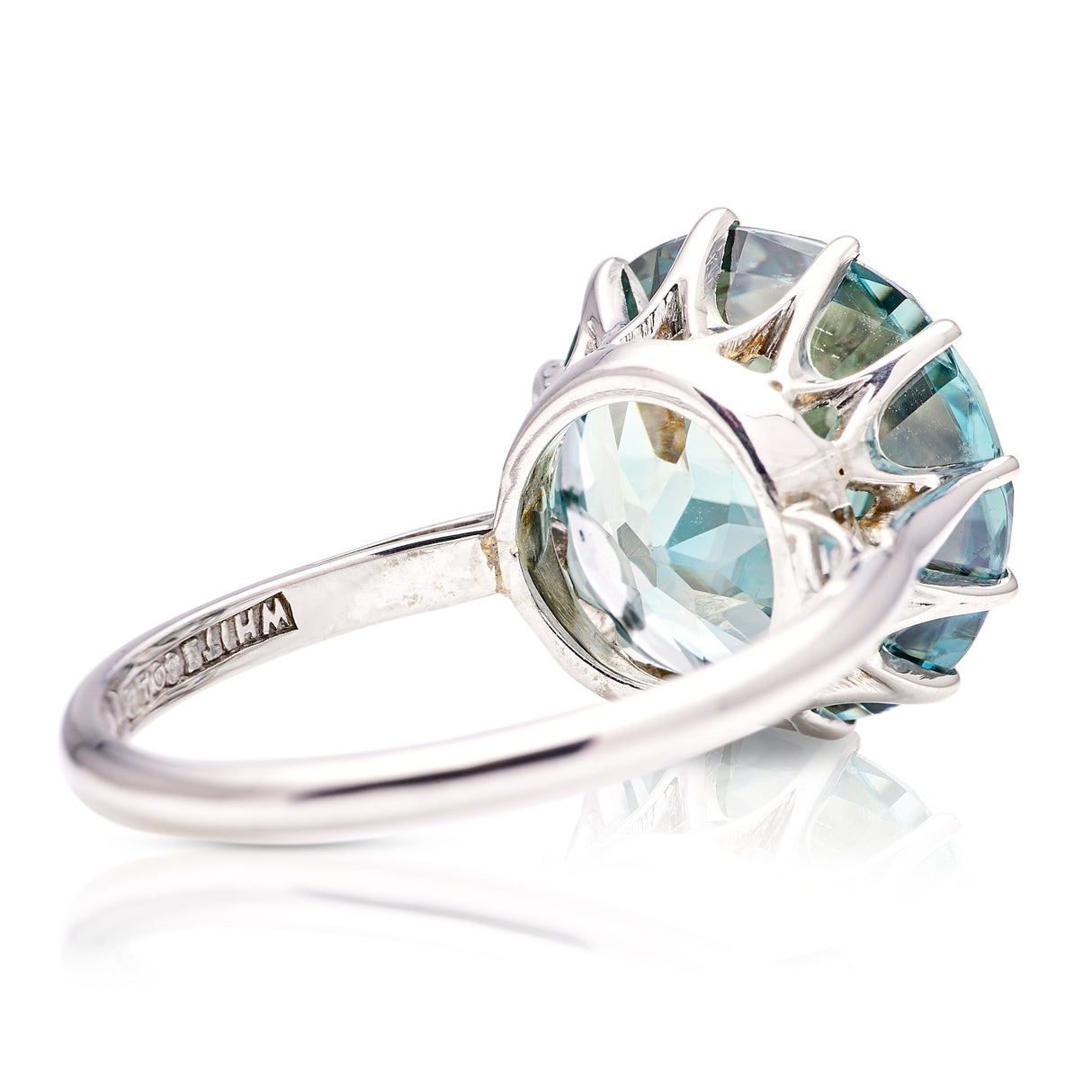 Vintage, Art Deco electric-blue 15ct zircon cocktail ring