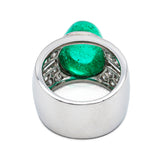 Trabert Hoeffer Mauboussin Art Deco emerald and diamond ring, rear view.