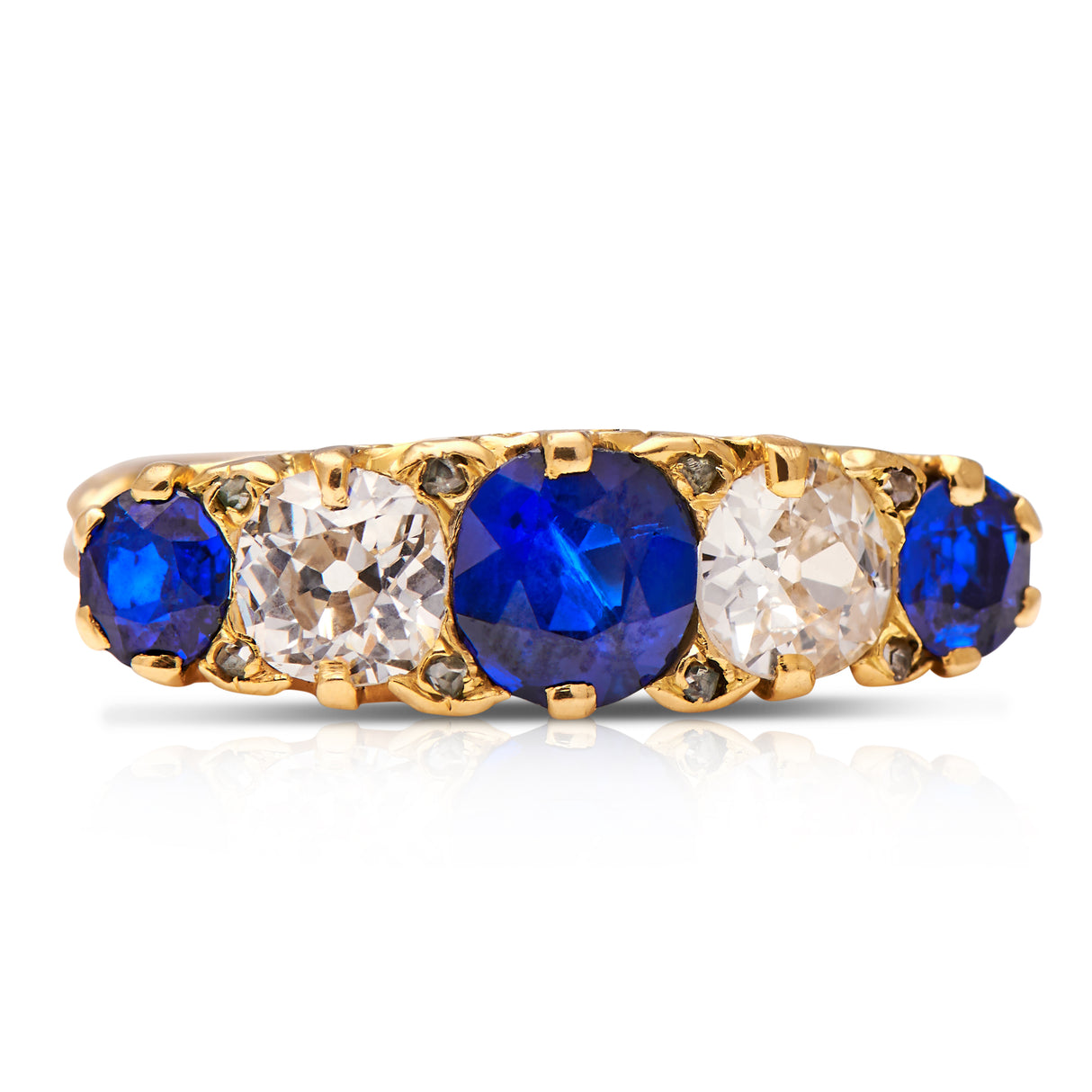 Victorian, 18ct gold, sapphire and diamond engagement ring
