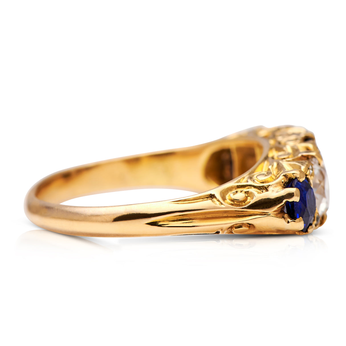 Victorian, 18ct gold, sapphire and diamond engagement ring