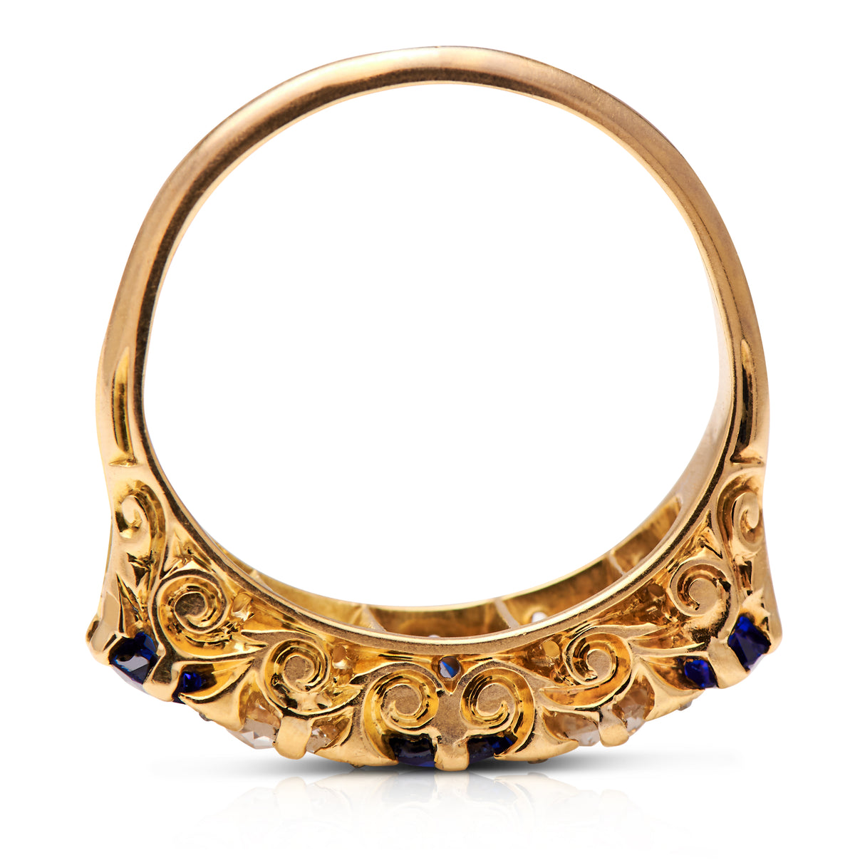 Victorian, 18ct gold, sapphire and diamond engagement ring