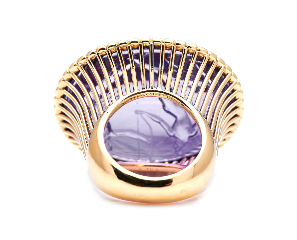 A poniatowski gem, 18th century, amethyst intaglio ring, Cartier