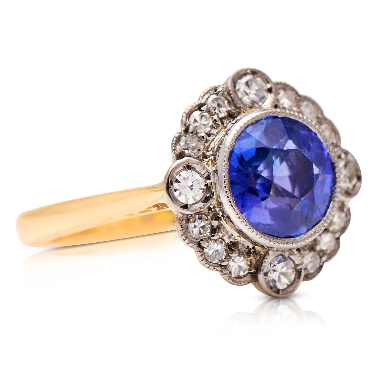 Edwardian, 18ct Gold, Platinum, Natural Colour-Change Sapphire and Diamond Ring