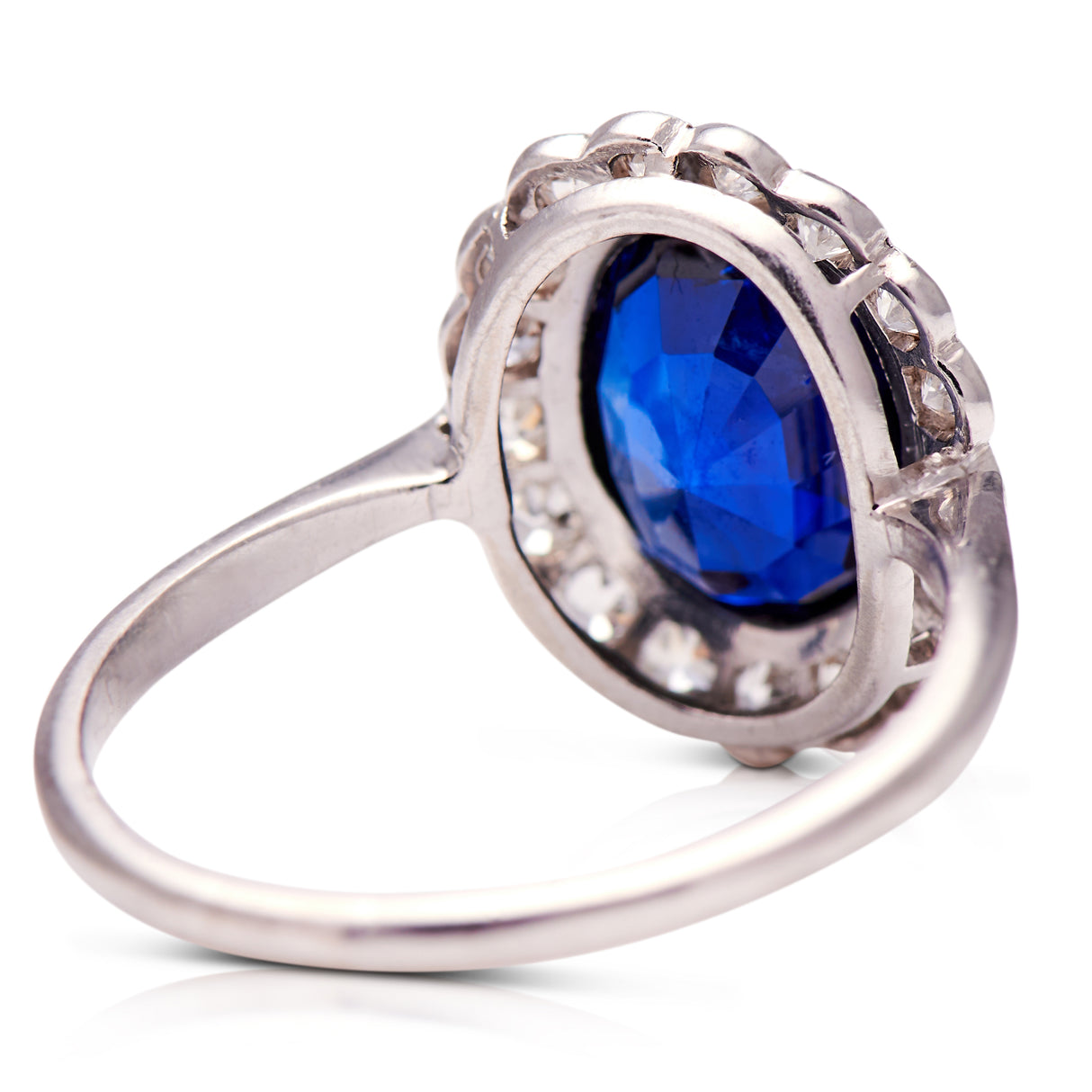 Vintage, 18ct White Gold, Sapphire and Diamond Cluster RingSapphire Antique Engagement Rings Sapphire Engagement Rings Diamond Engagement Rings Antique Rings Antique Ring Boutique Vintage Engagement Rings Antique Engagement Rings Antique Jewellery company Vintage Jewellery