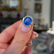 Art Deco Burmese sapphire & diamond cluster engagement ring