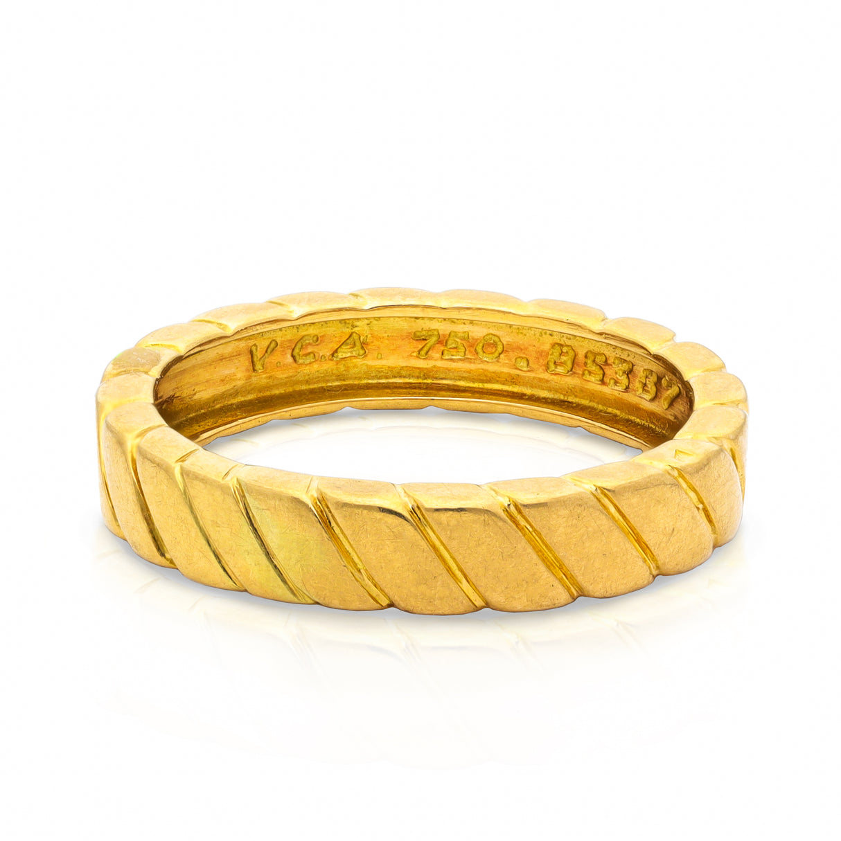 Van Cleef & Arpels 18ct yellow gold band, top view.