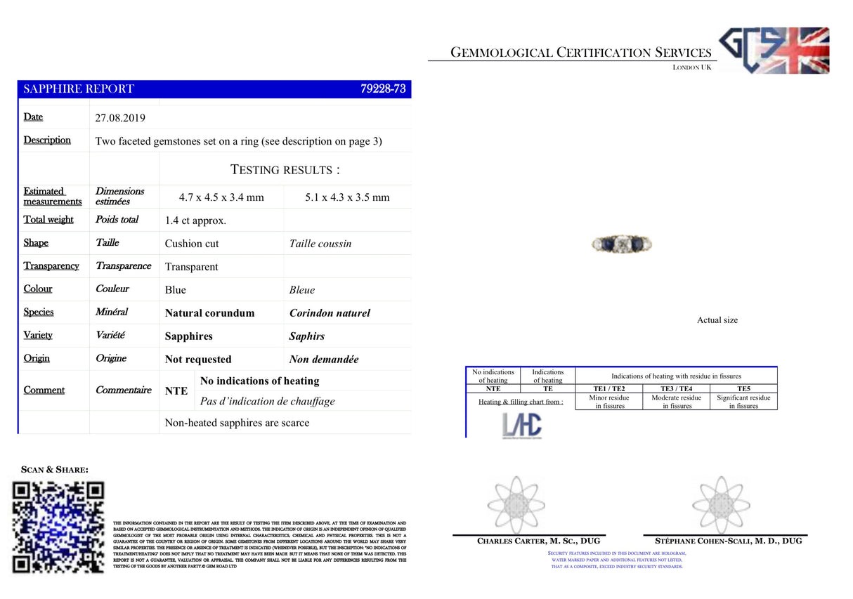Victorian, 18ct gold, sapphire and diamond carved half hoop engagement ring