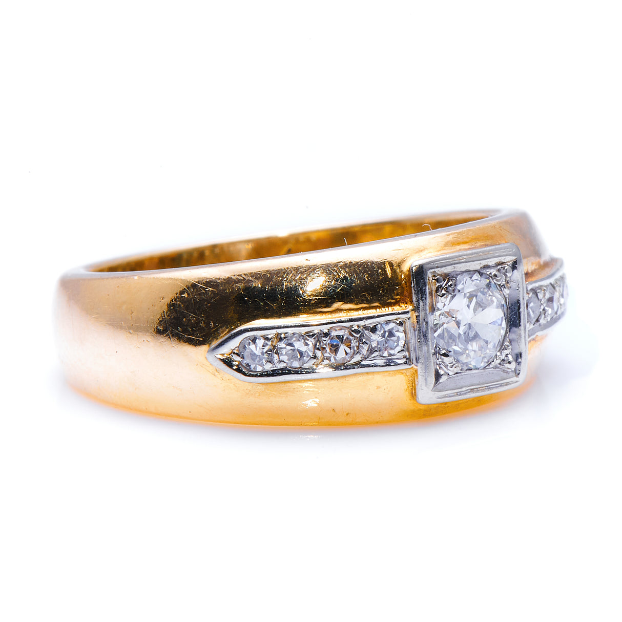 Art Deco, 14k gold, diamond ring