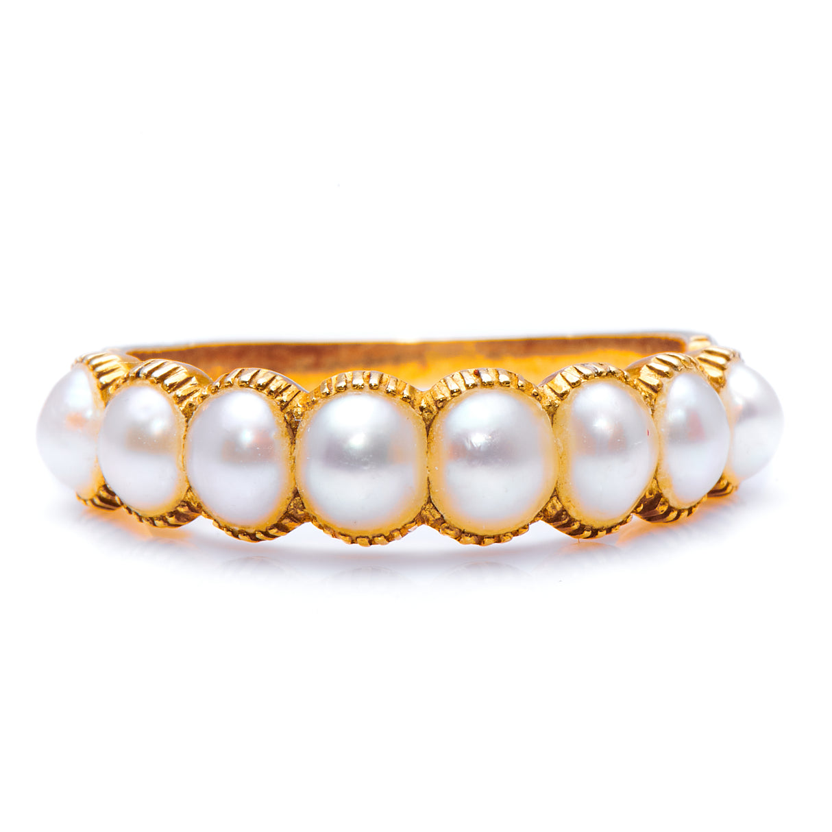 Georgian, 18ct gold, natural pearl ring