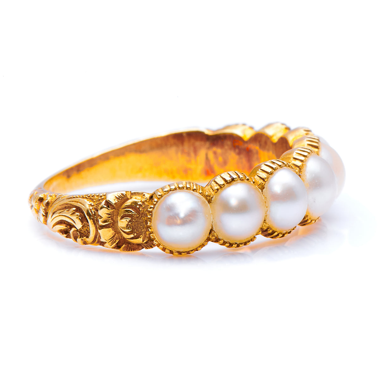 Georgian, 18ct gold, natural pearl ring