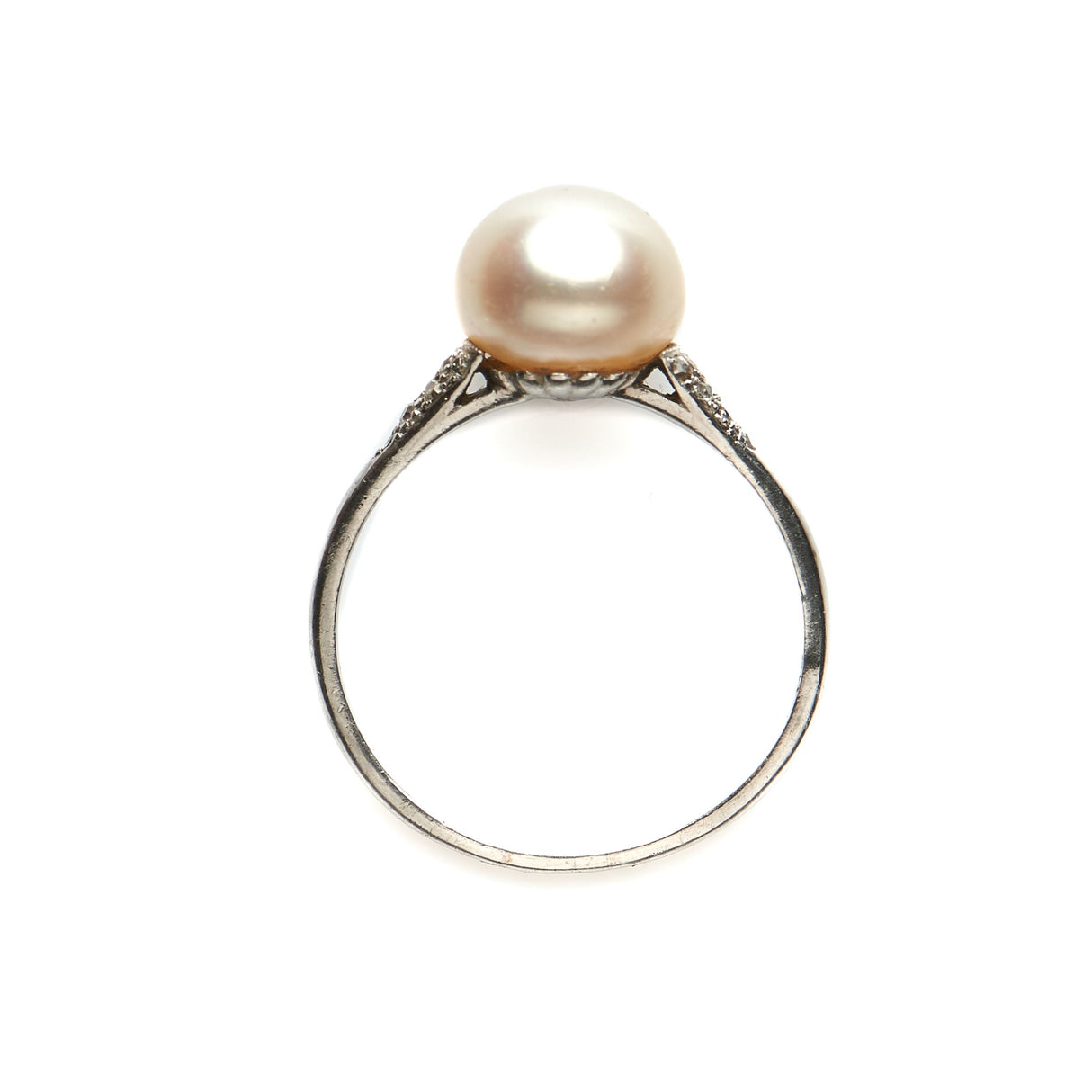 Exceptional, Edwardian, natural pearl & diamond ring