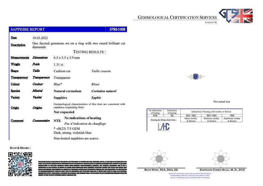 vintage, platinum, ceylon sapphire & diamond three stone ring