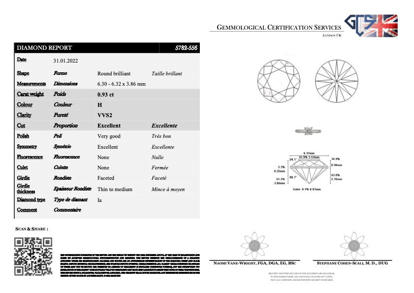 Vintage | solitaire 0.93ct vs2| h diamond engagement ring