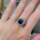 Art Deco, 18ct white gold, royal blue sapphire & diamond ring