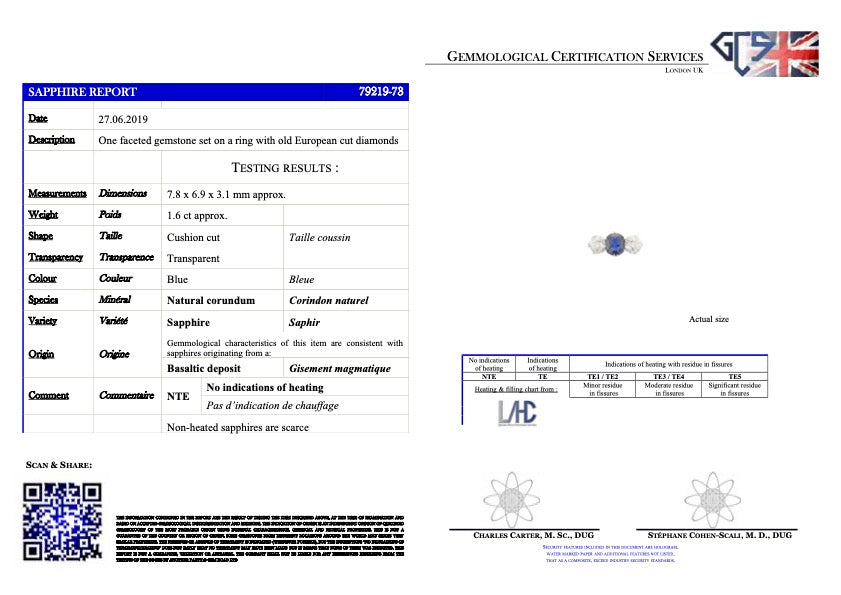 Edwardian, sapphire & diamond three-stone ring