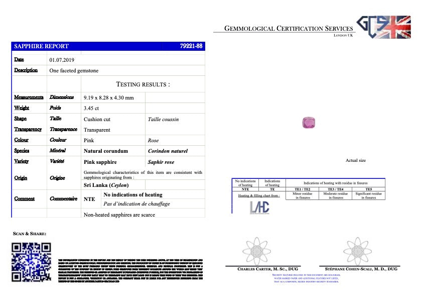 Art Deco, French, pink sapphire & diamond ring
