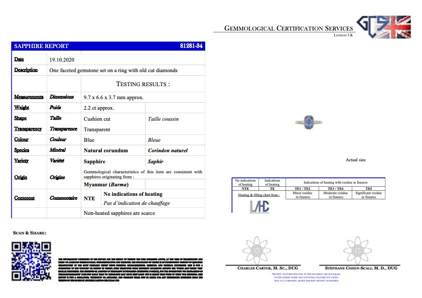 Edwardian, 18ct white gold, Burmese sapphire and diamond ring