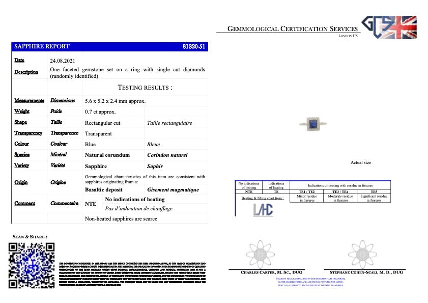 Edwardian royal blue sapphire & diamond engagement ring