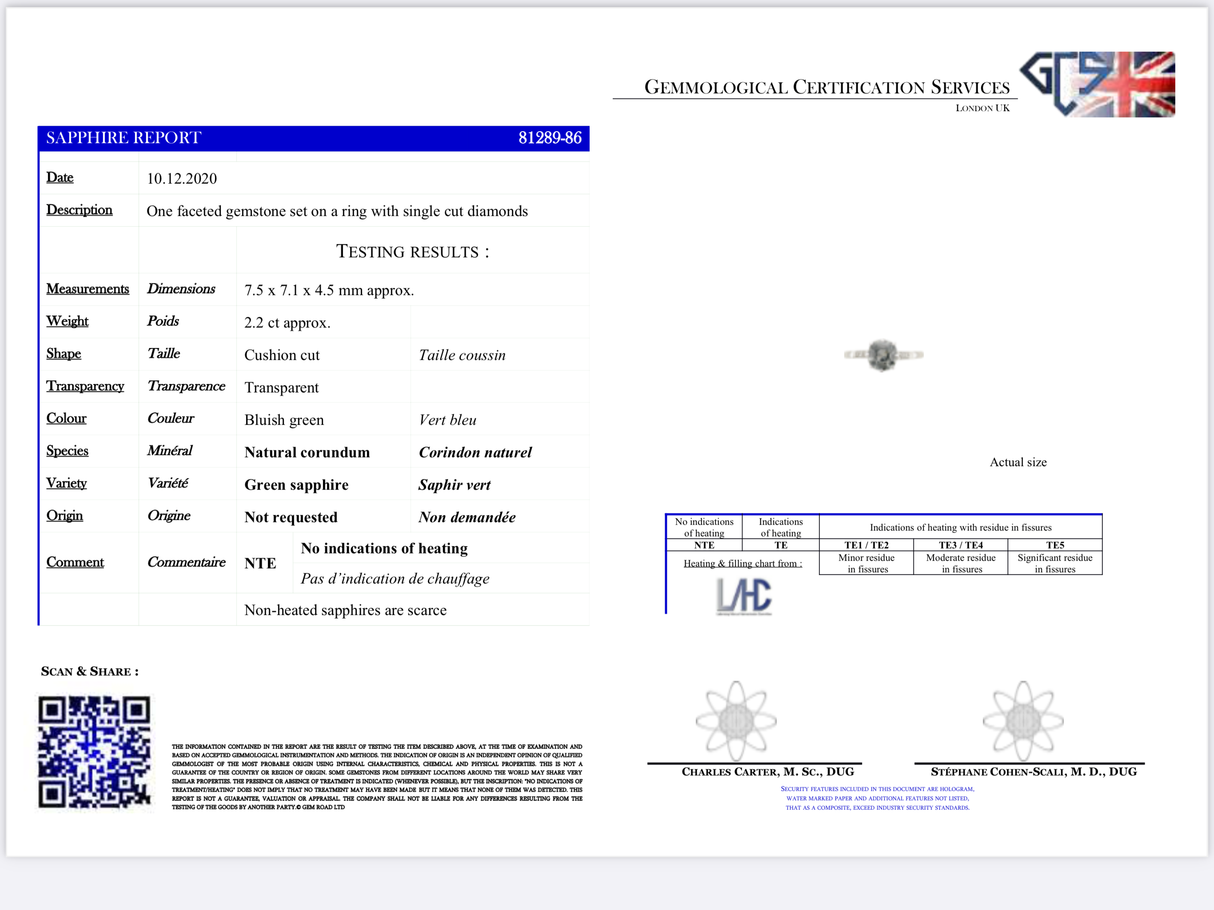 Edwardian, platinum, green sapphire and diamond engagement ring