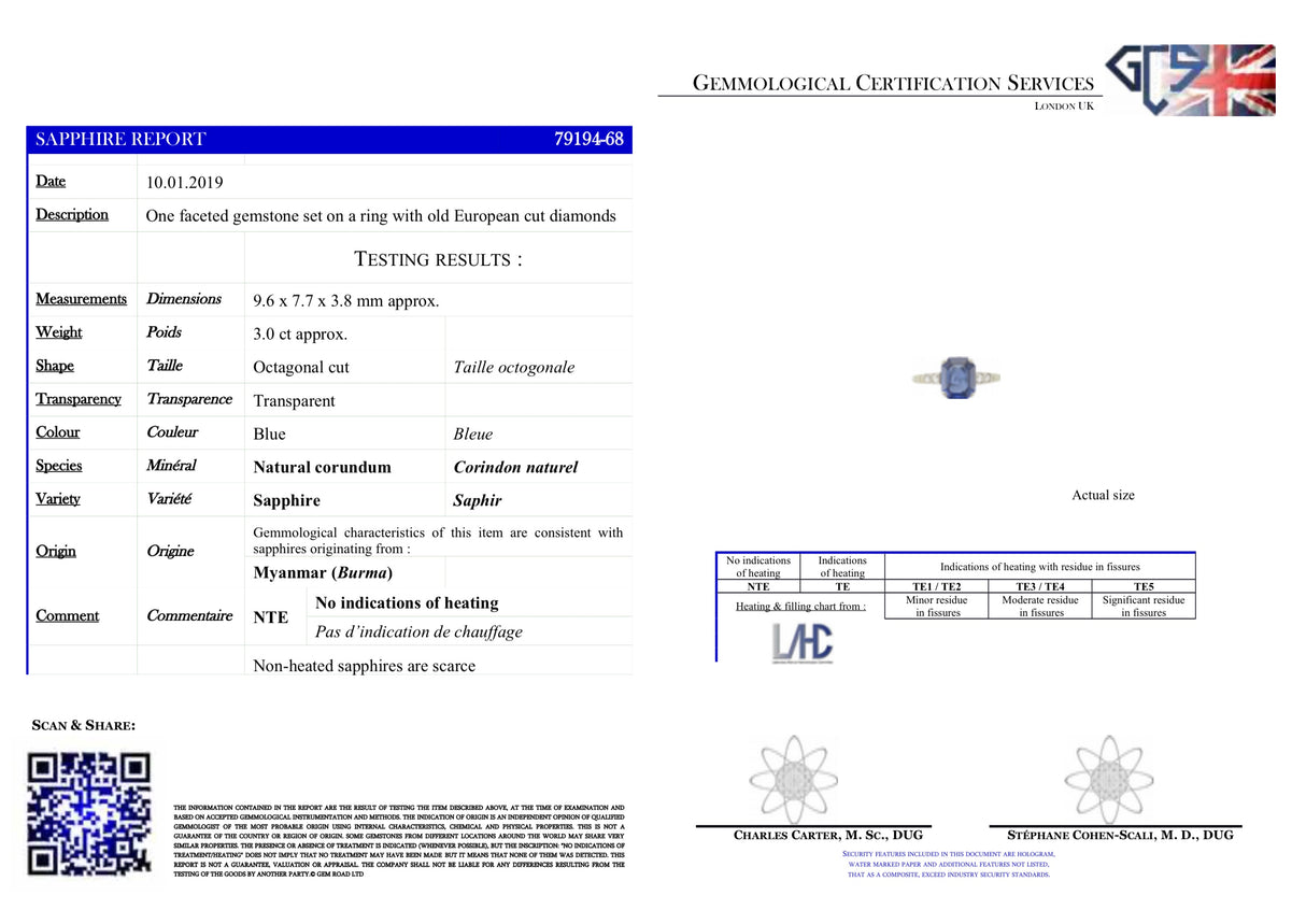 Art Deco, platinum, Burmese sapphire and diamond ring