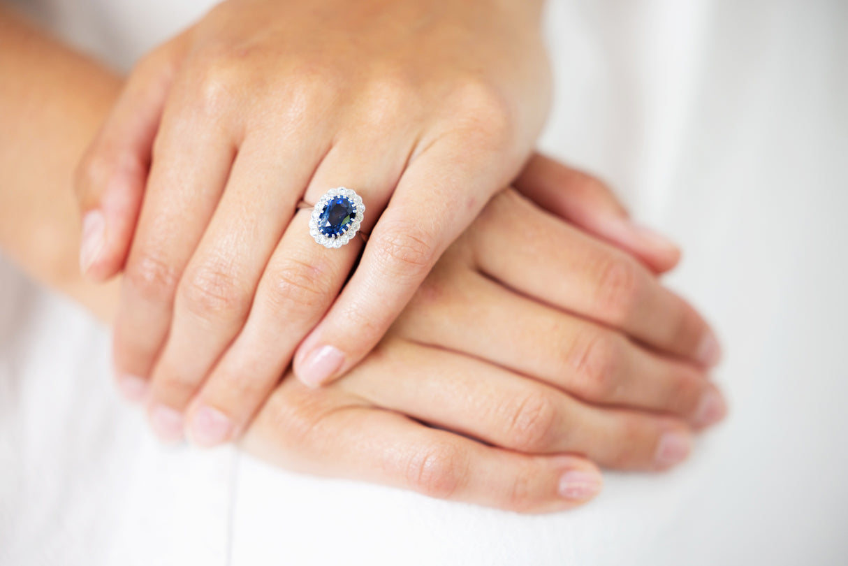 Edwardian, sapphire and diamond cluster ring