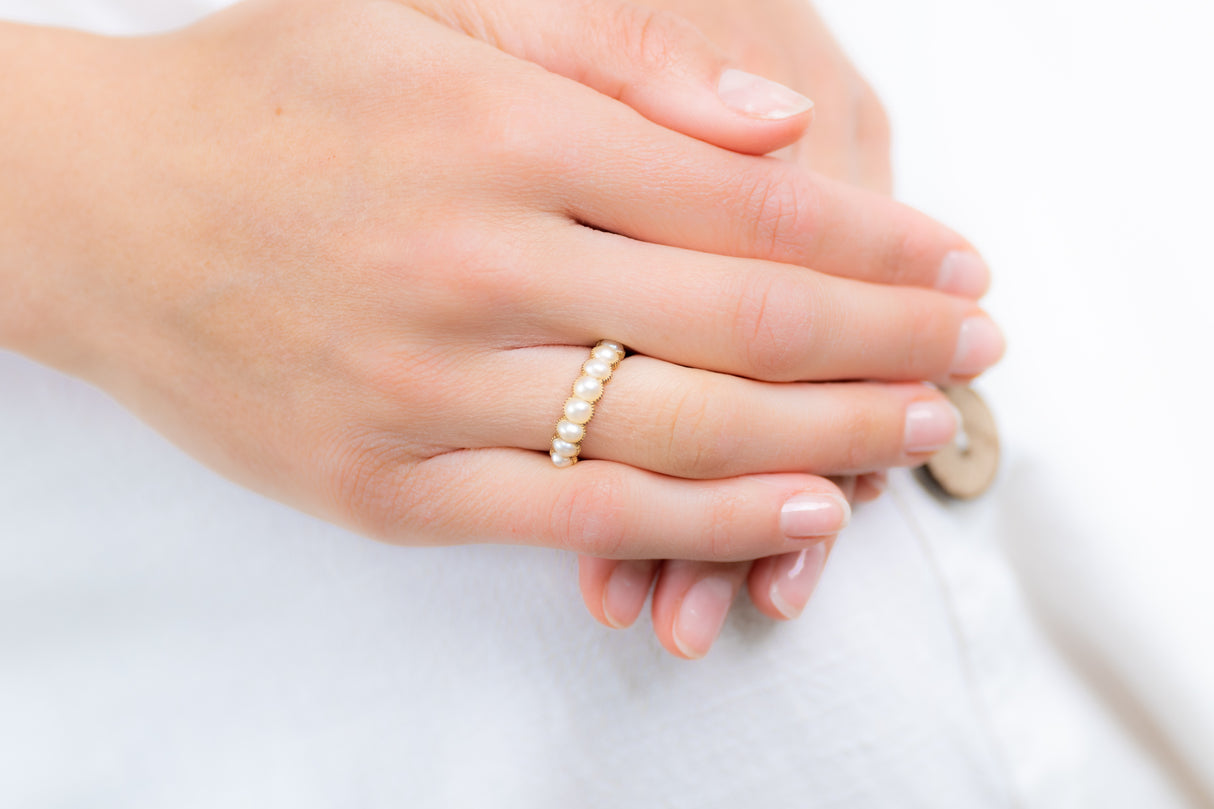 Georgian, 18ct gold, natural pearl ring