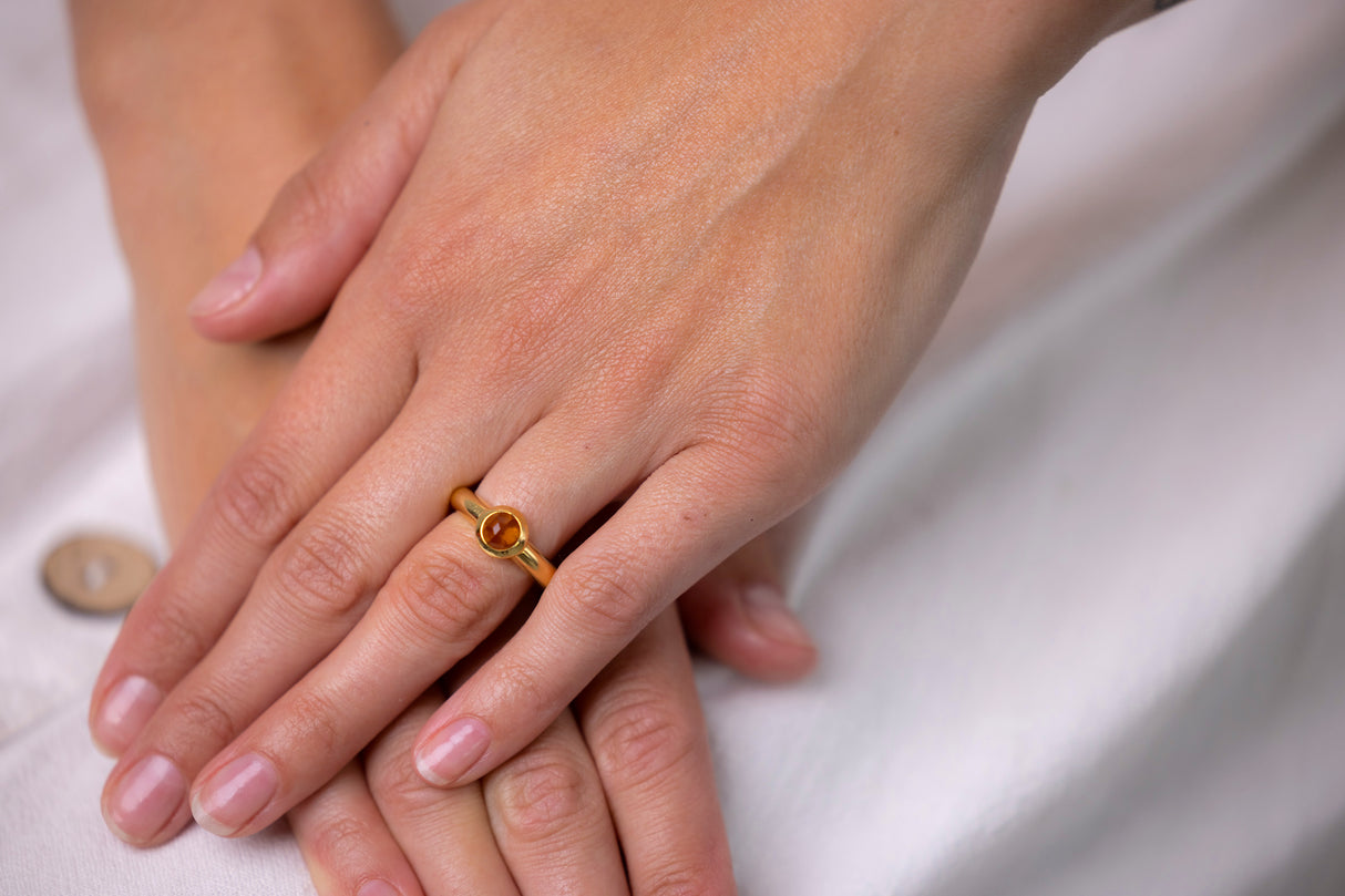 Vintage | a stylish citrine ring, 18ct yellow gold, Tiffany & co.