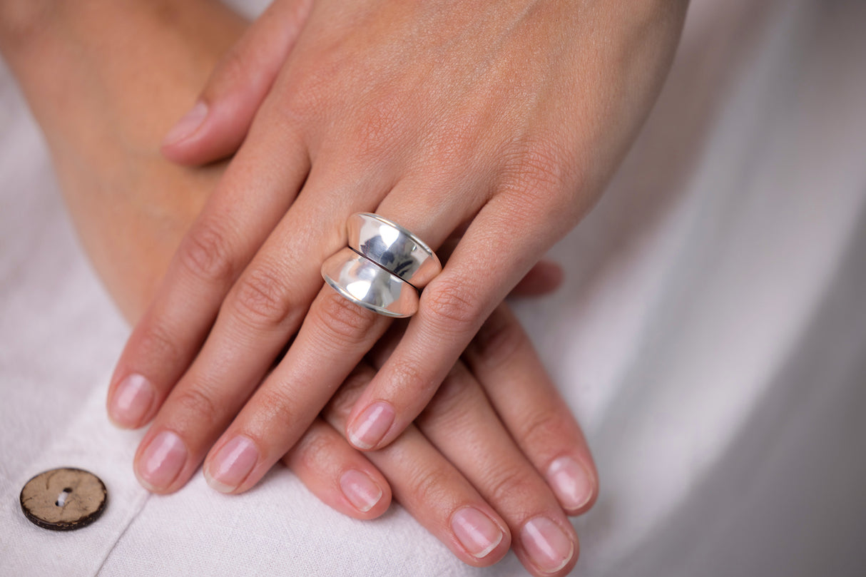 Georg jensen | impressive sculptural ring, sterling silver