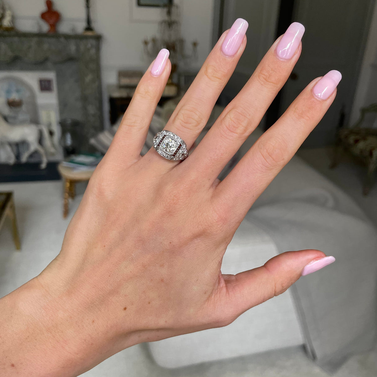 1920s Art Deco, diamond engagement ring