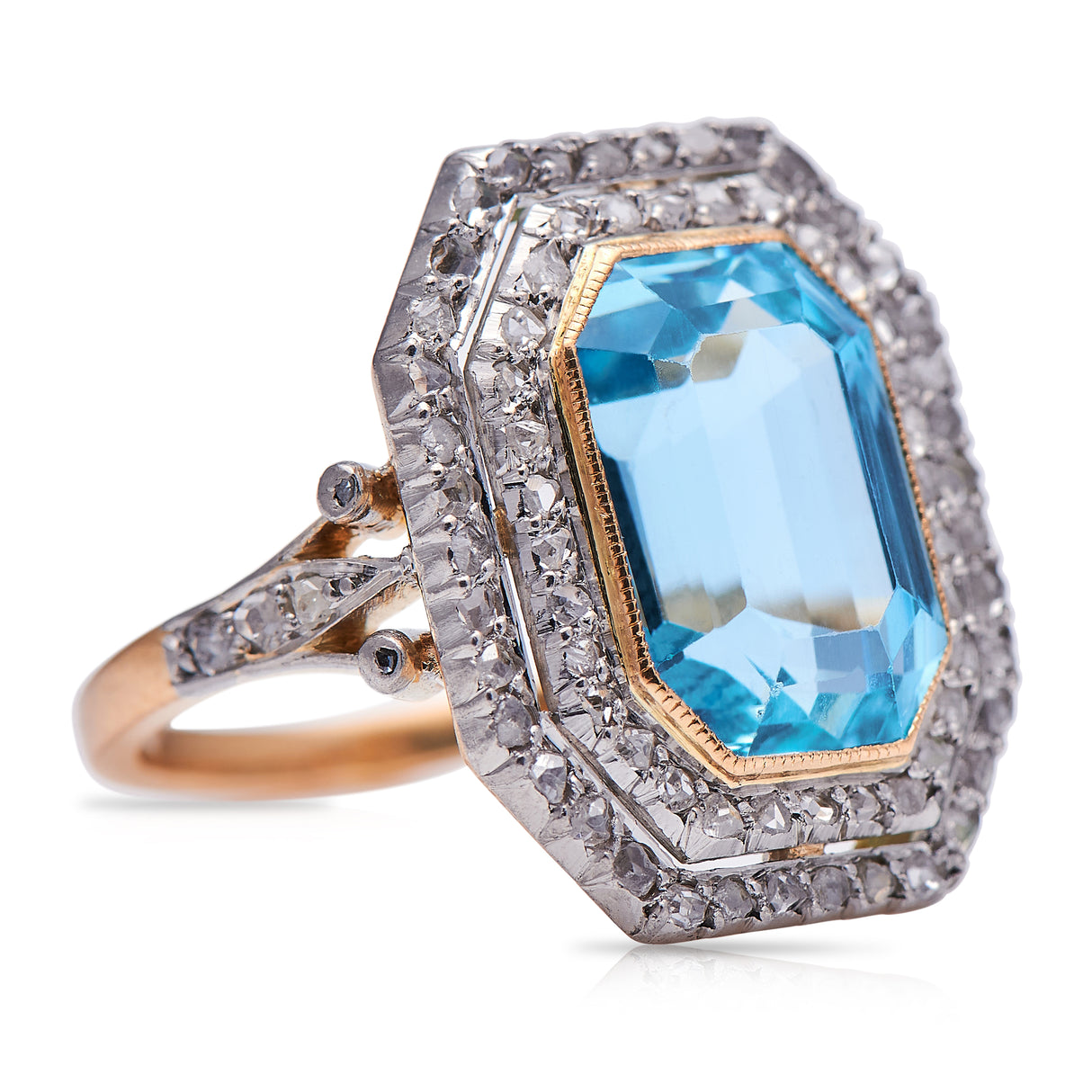 Antique Engagement Rings | Antique Ring Boutique | Vintage Engagement Rings | Antique Engagement Rings | Antique Jewellery company | Vintage Jewellery Belle Époque, French, Aquamarine and Diamond Ring