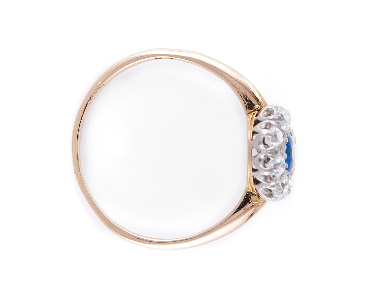Antique Art Deco, 18ct Gold, Royal Blue Sapphire and Diamond Engagement Ring Antique Ring Boutique | Vintage Jewelry |Untreated Gemstone Rings | Antique Engagement Rings | Art Deco Rings | Antique Rings | Antique Jewellery Company