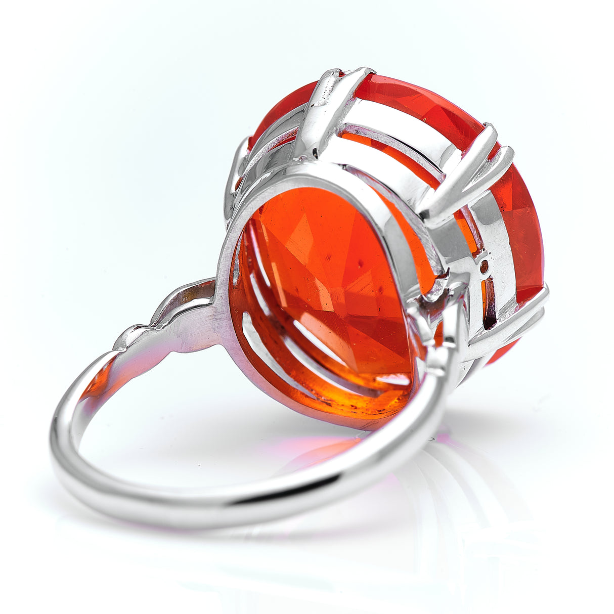 Retro, 1940s, platinum, fire opal ring