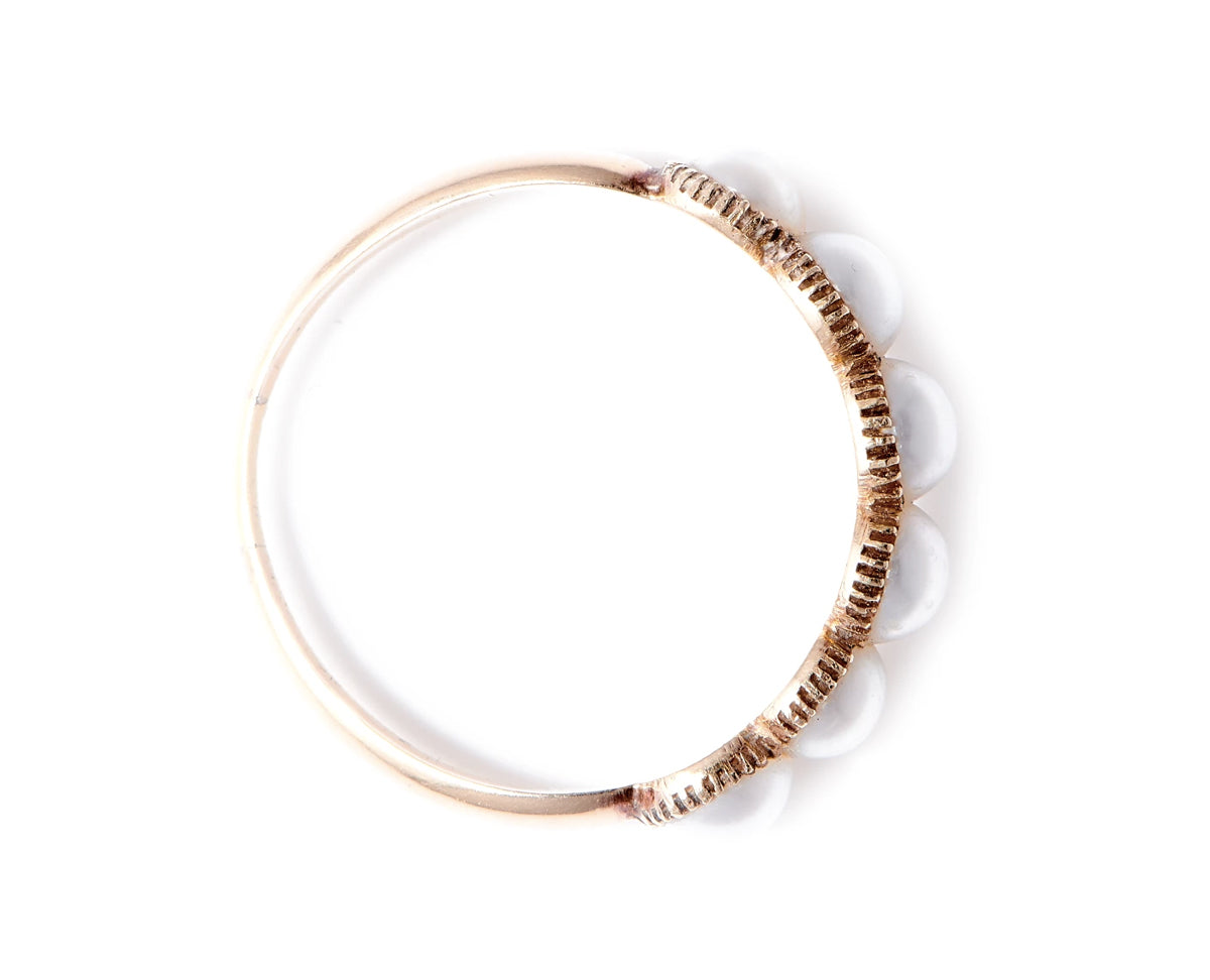 Antique Georgian, 15ct Gold, Natural Pearl Half Hoop Ring |Antique Ring Boutique | Bespoke Untreated Vintage Antique Rings