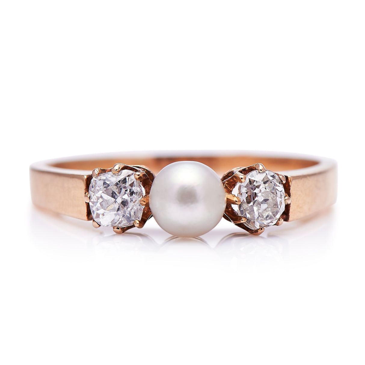 Antique Engagement Rings | Antique Ring Boutique | Vintage Engagement Rings | Antique Engagement Rings | Antique Jewellery company | Vintage Jewellery Edwardian, French, 18ct Gold, Natural Pearl and Diamond Ring