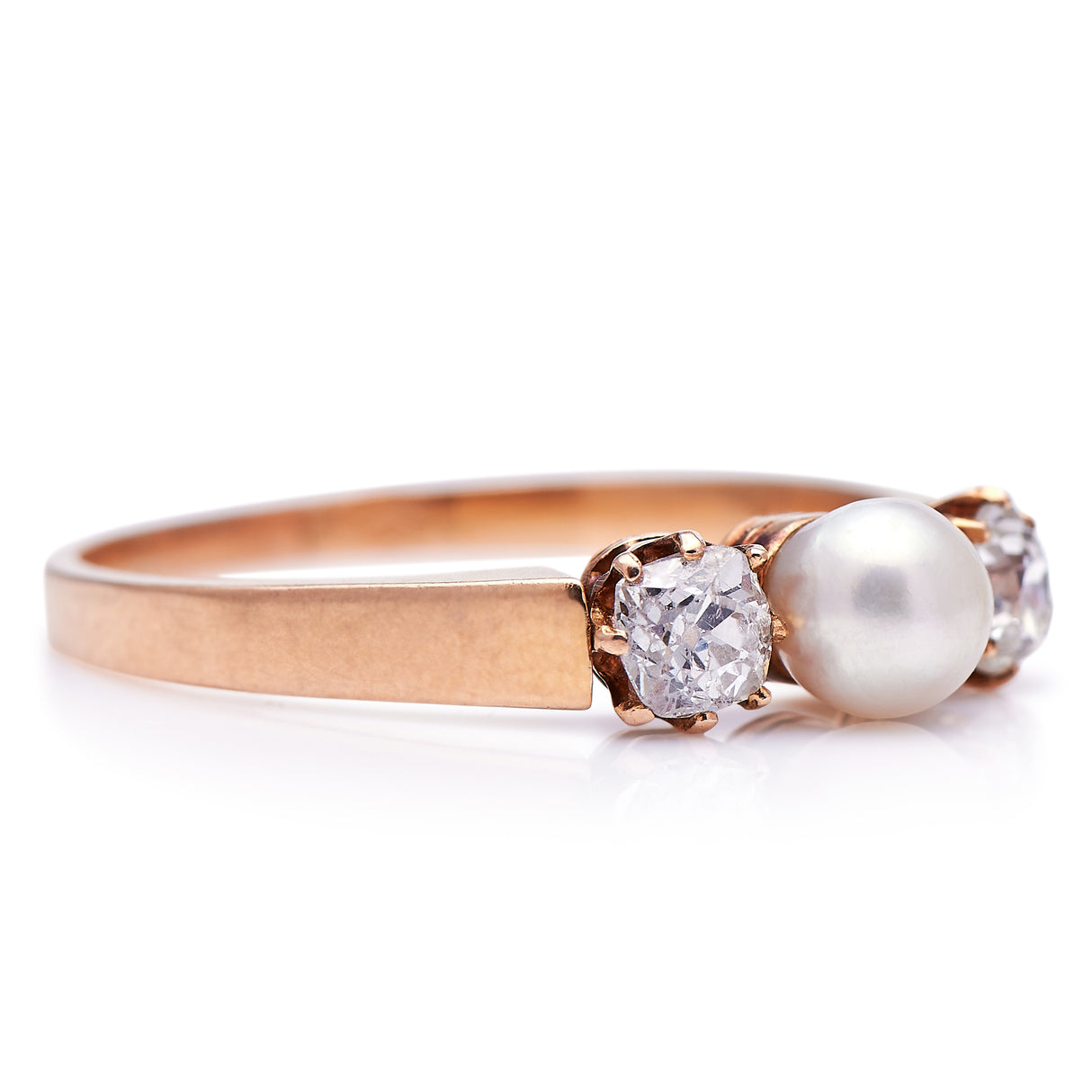 Antique Engagement Rings | Antique Ring Boutique | Vintage Engagement Rings | Antique Engagement Rings | Antique Jewellery company | Vintage Jewellery Edwardian, French, 18ct Gold, Natural Pearl and Diamond Ring