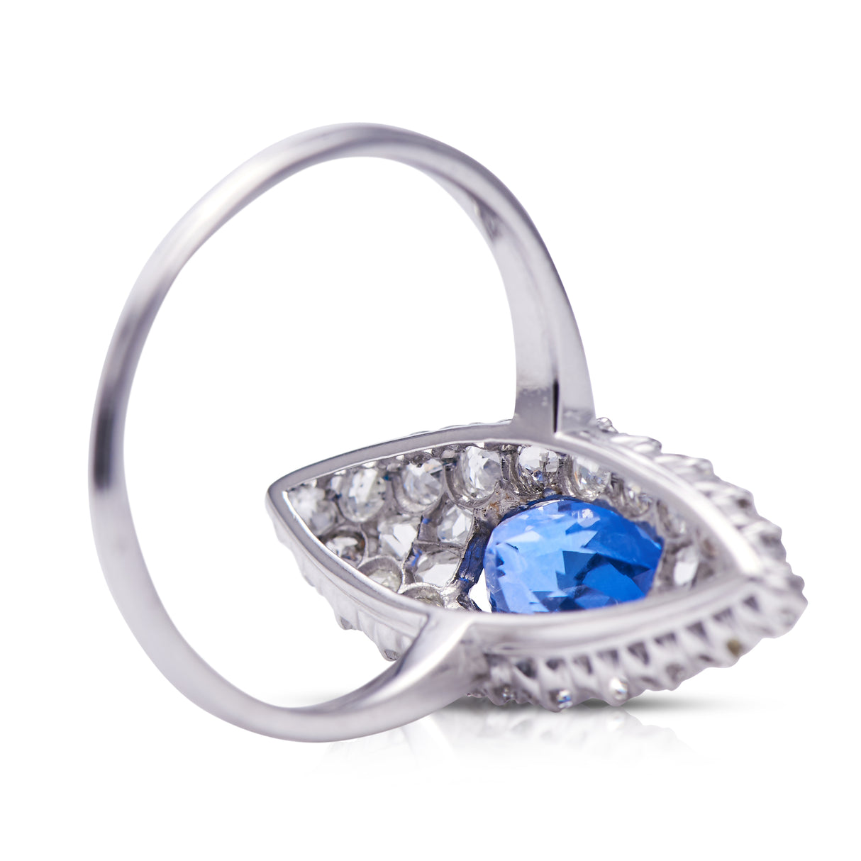 Art Deco, sapphire and diamond marquise cluster ring