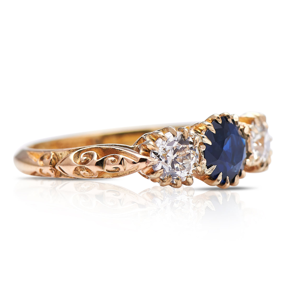 Antique Engagement Rings | Antique Ring Boutique | Vintage Engagement Rings | Antique Engagement Rings | Antique Jewellery company | Vintage Jewellery Edwardian, 18ct Gold, Sapphire and Diamond Three Stone Ring