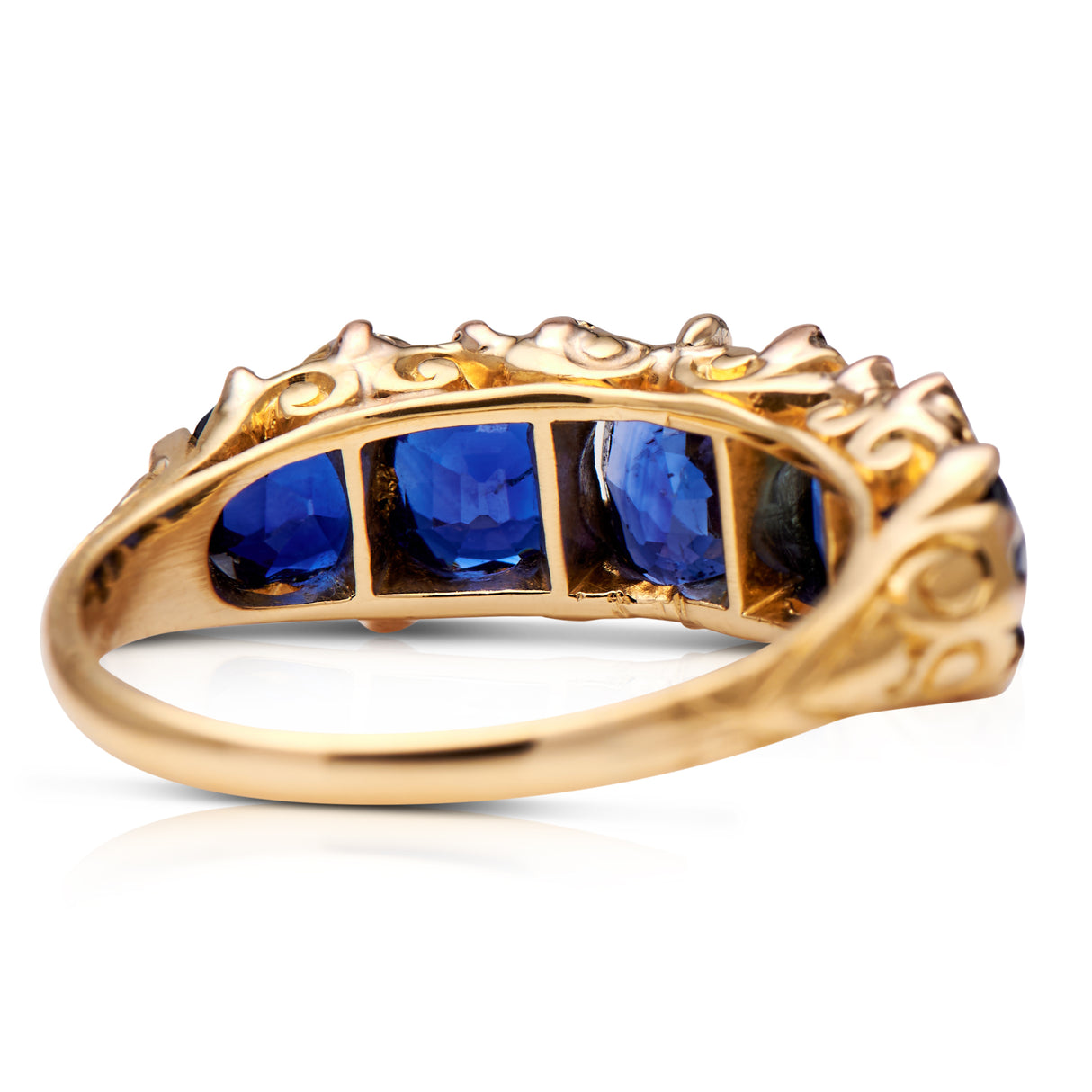 Victorian, 18ct Gold, Sapphire and Diamond Five Stone Ring Antique Engagement Rings | Vintage Engagement Rings Antique Rings | Antique Engagement Rings | Vintage Engagement Rings | Antique Jewellery