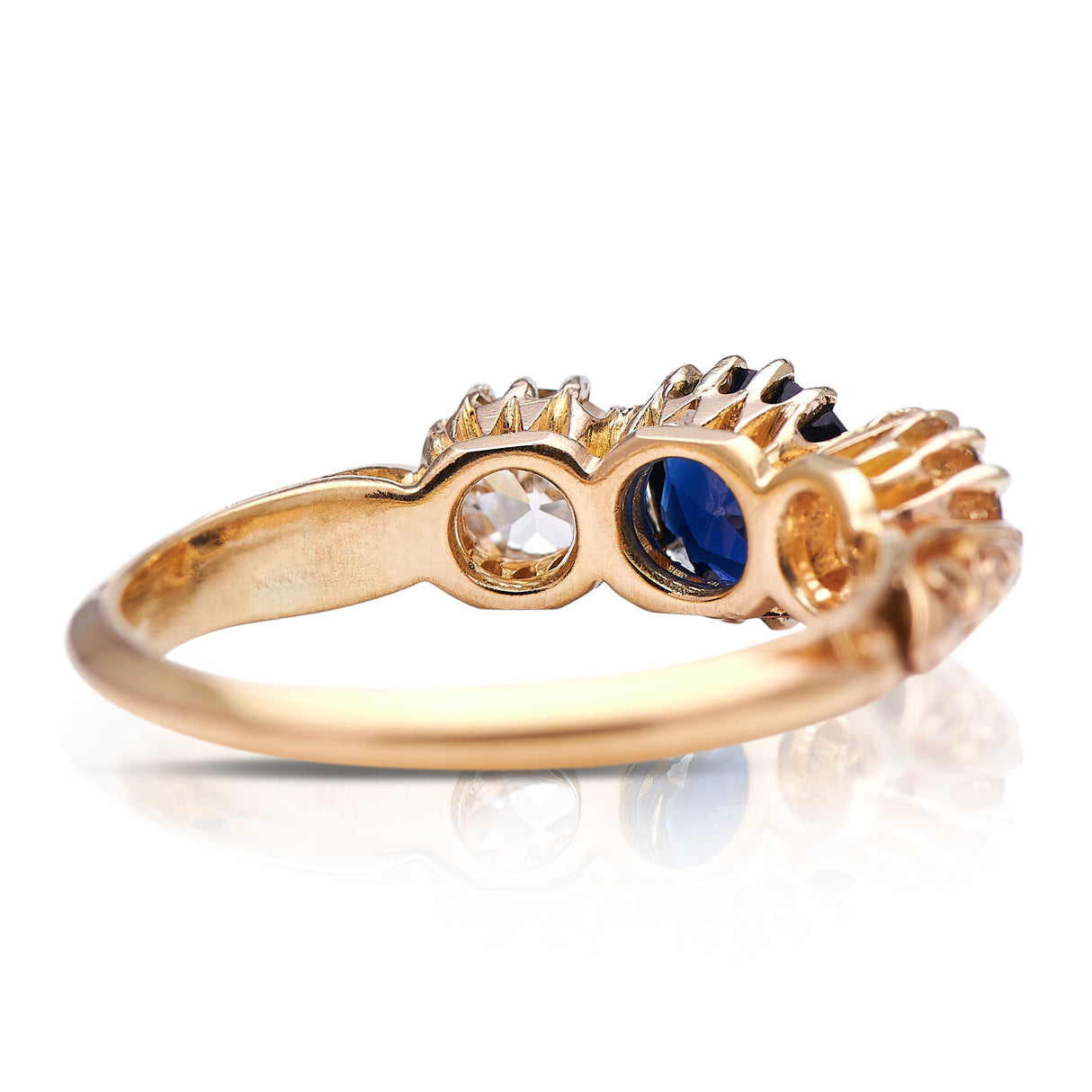 Antique Engagement Rings | Antique Ring Boutique | Vintage Engagement Rings | Antique Engagement Rings | Antique Jewellery company | Vintage Jewellery Edwardian, 18ct Gold, Sapphire and Diamond Three Stone Ring