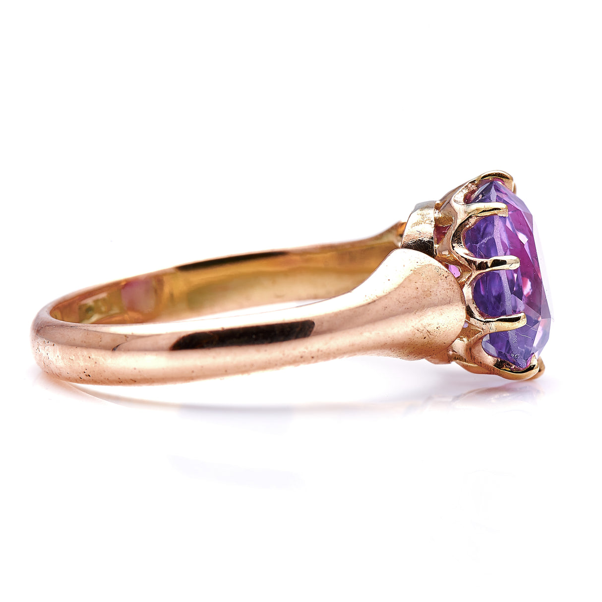 Antique Victorian, 15ct Gold, Pink Sapphire Engagement Ring