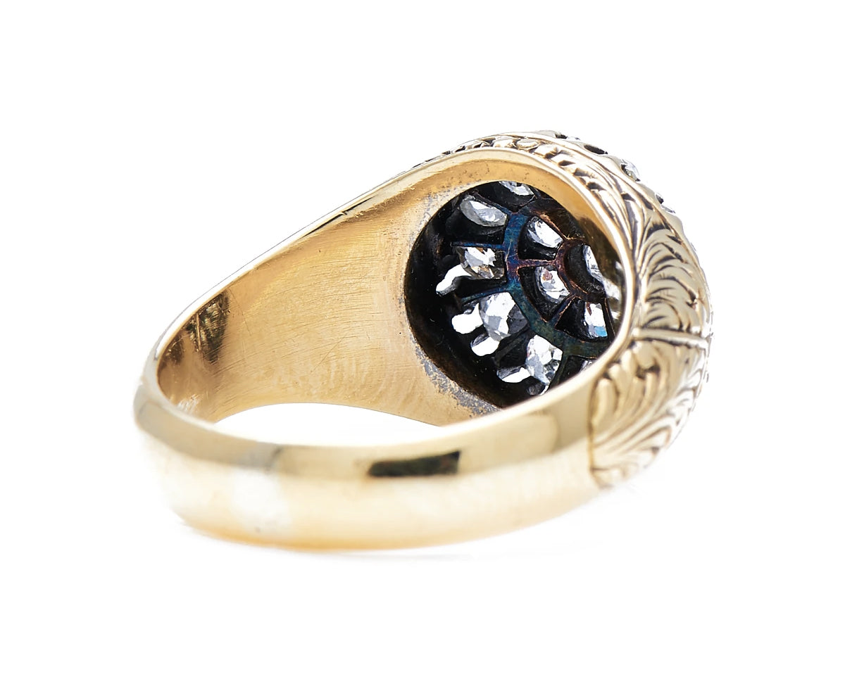 Antique Victorian, 18ct gold, diamond cluster ring