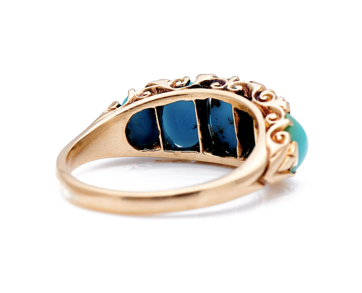 Victorian, 18ct Gold, Natural Turquoise and Diamond Half Hoop Ring Antique Ring Boutique | Untreated Gemstone Rings | Antique Rings | Antique Jewellery Company | | Art Deco | Vintage Jewelry | Antique Engagement Rings | Art Deco Rings | Antique Rings | Antique Jewellery Company | Antique Jewelry | Vintage Jewellery