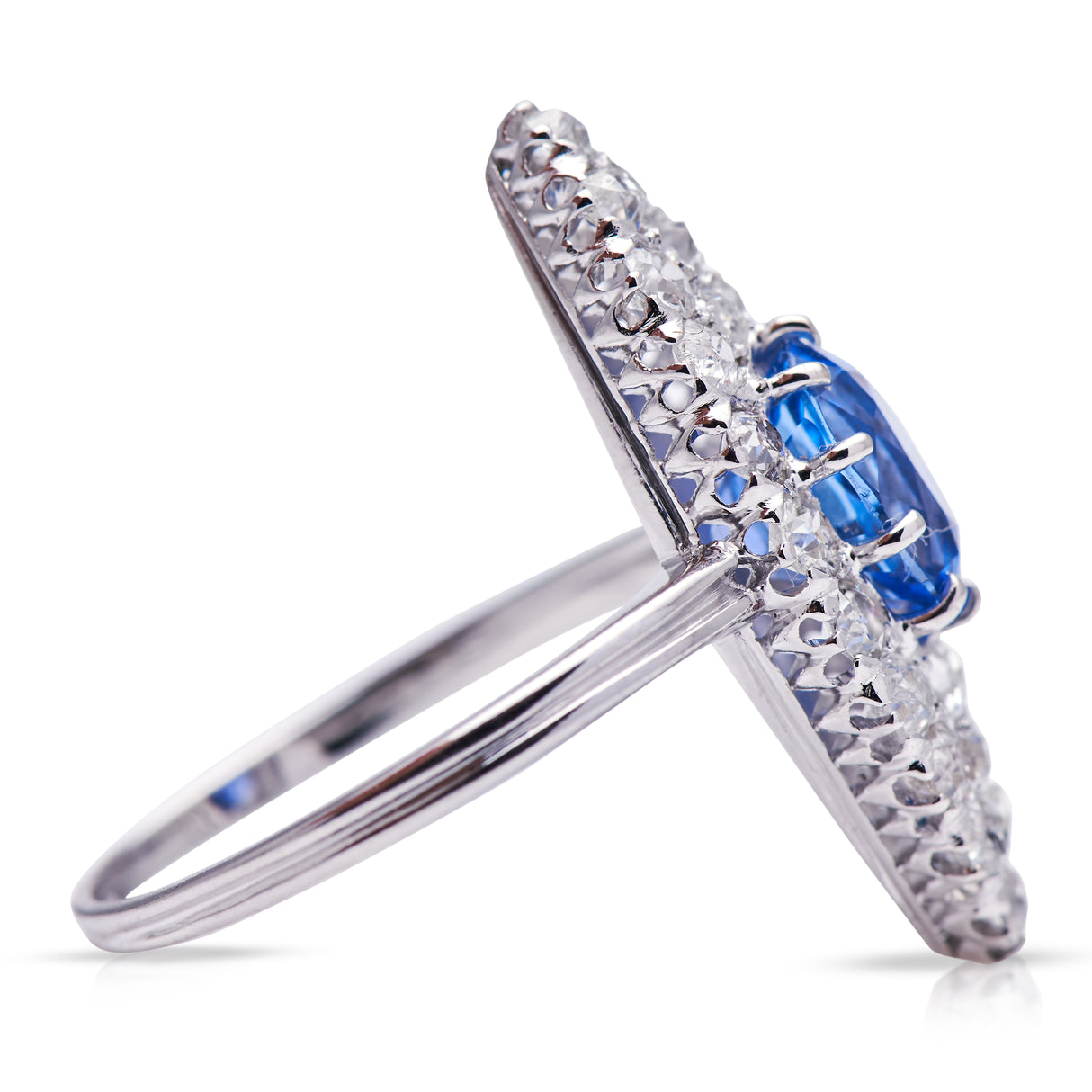 Art Deco, sapphire and diamond marquise cluster ring