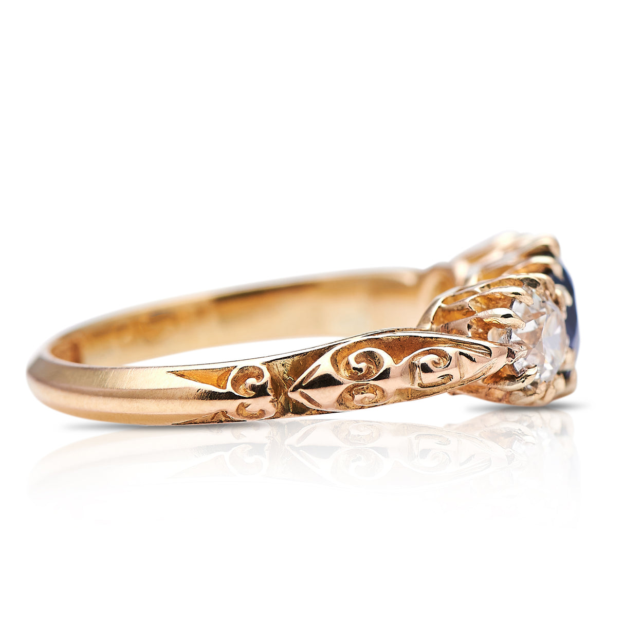 Antique Engagement Rings | Antique Ring Boutique | Vintage Engagement Rings | Antique Engagement Rings | Antique Jewellery company | Vintage Jewellery Edwardian, 18ct Gold, Sapphire and Diamond Three Stone Ring