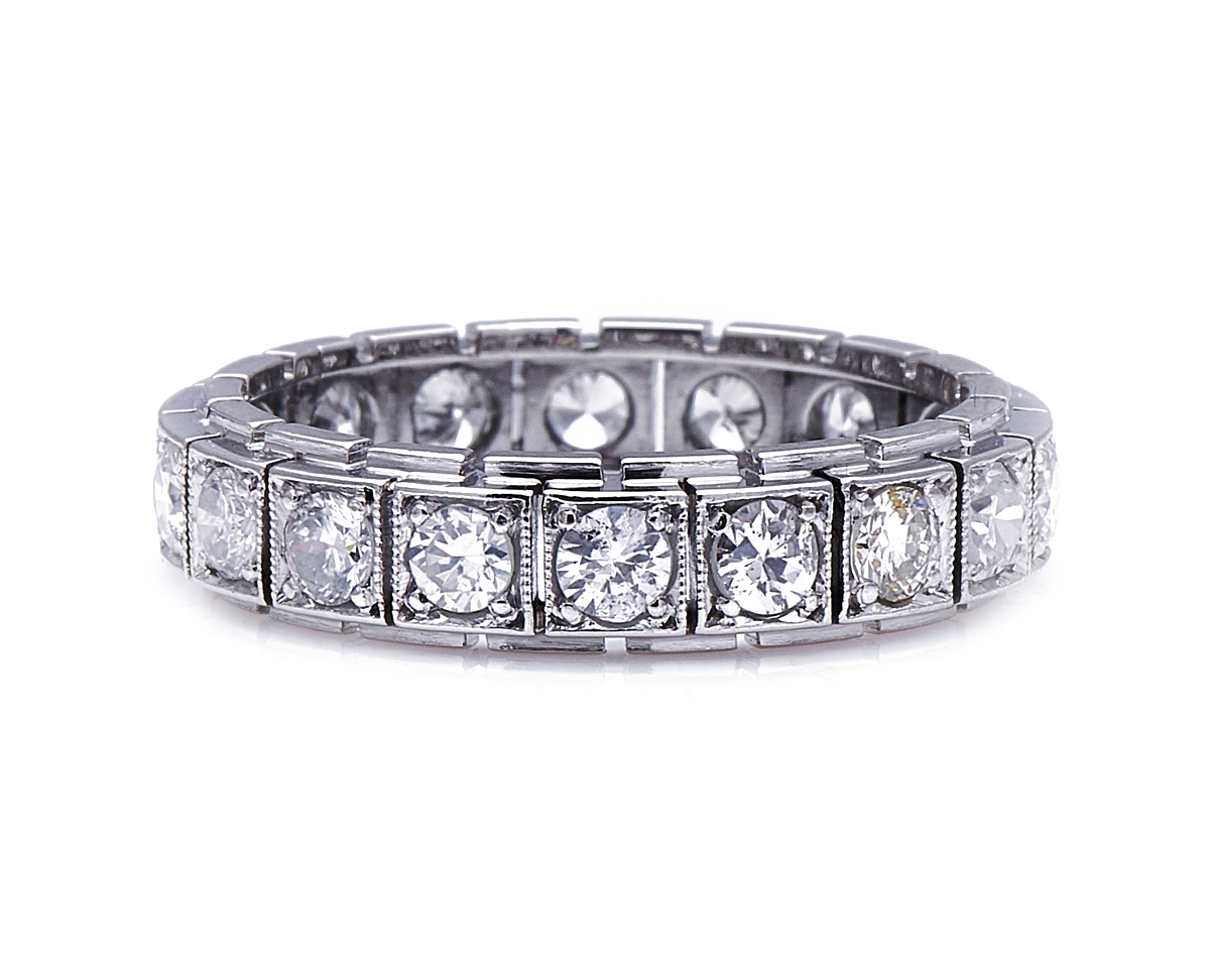 Antique, Art Deco, platinum, diamond eternity ring