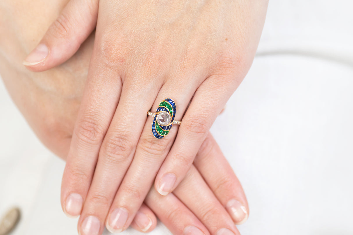 Art_deco_Sapphire_rings | Art_Deco_Engagement_Rings | A Rare, 1920s, Art Deco Rings | Sapphire Rings | Emerald_rings | Emerald _and_Diamond_Ring