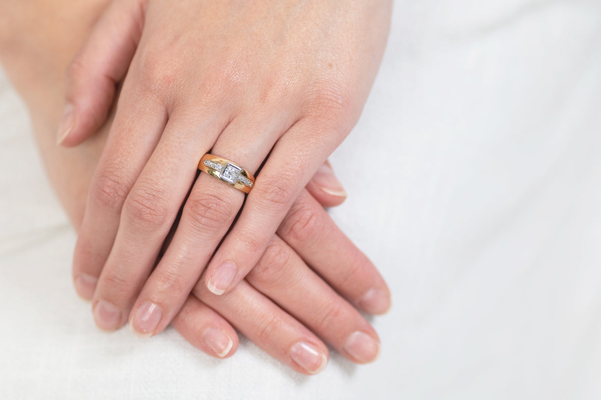 Art Deco, 14k gold, diamond ring