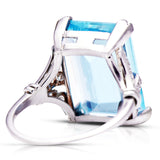 Art Deco | 1920s, platinum, aquamarine & diamond cocktail ring