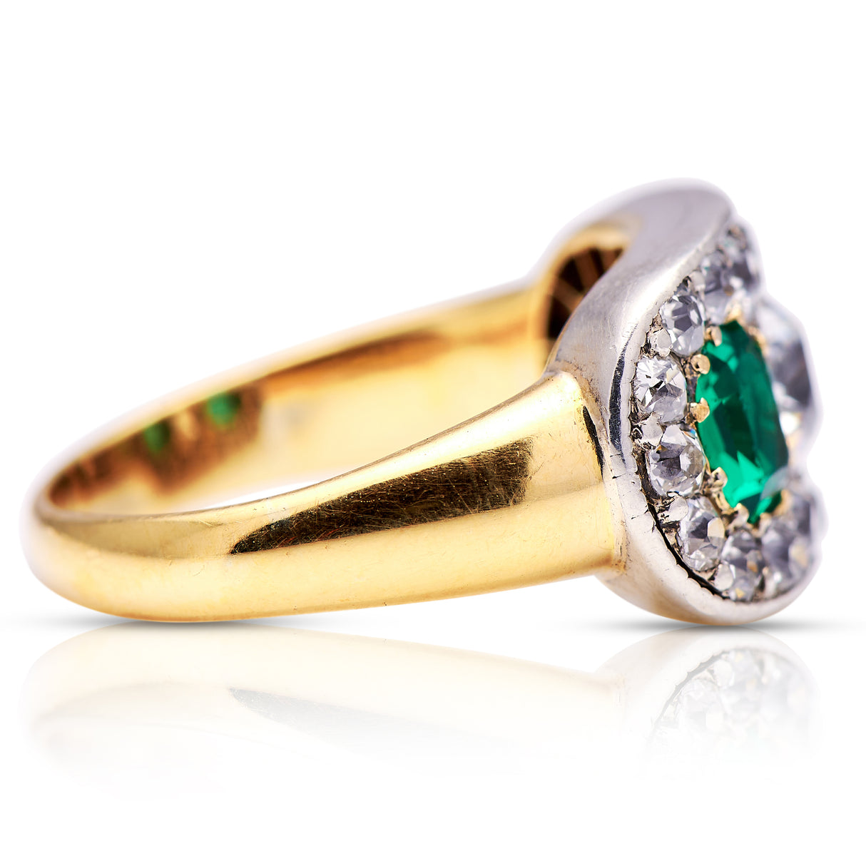 Antique | Victorian, emerald & diamond ring